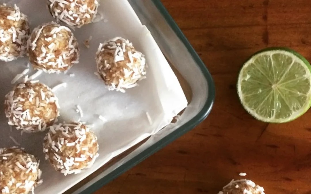 Gut Nourishing Lime, Coconut and Date Christmas Balls: